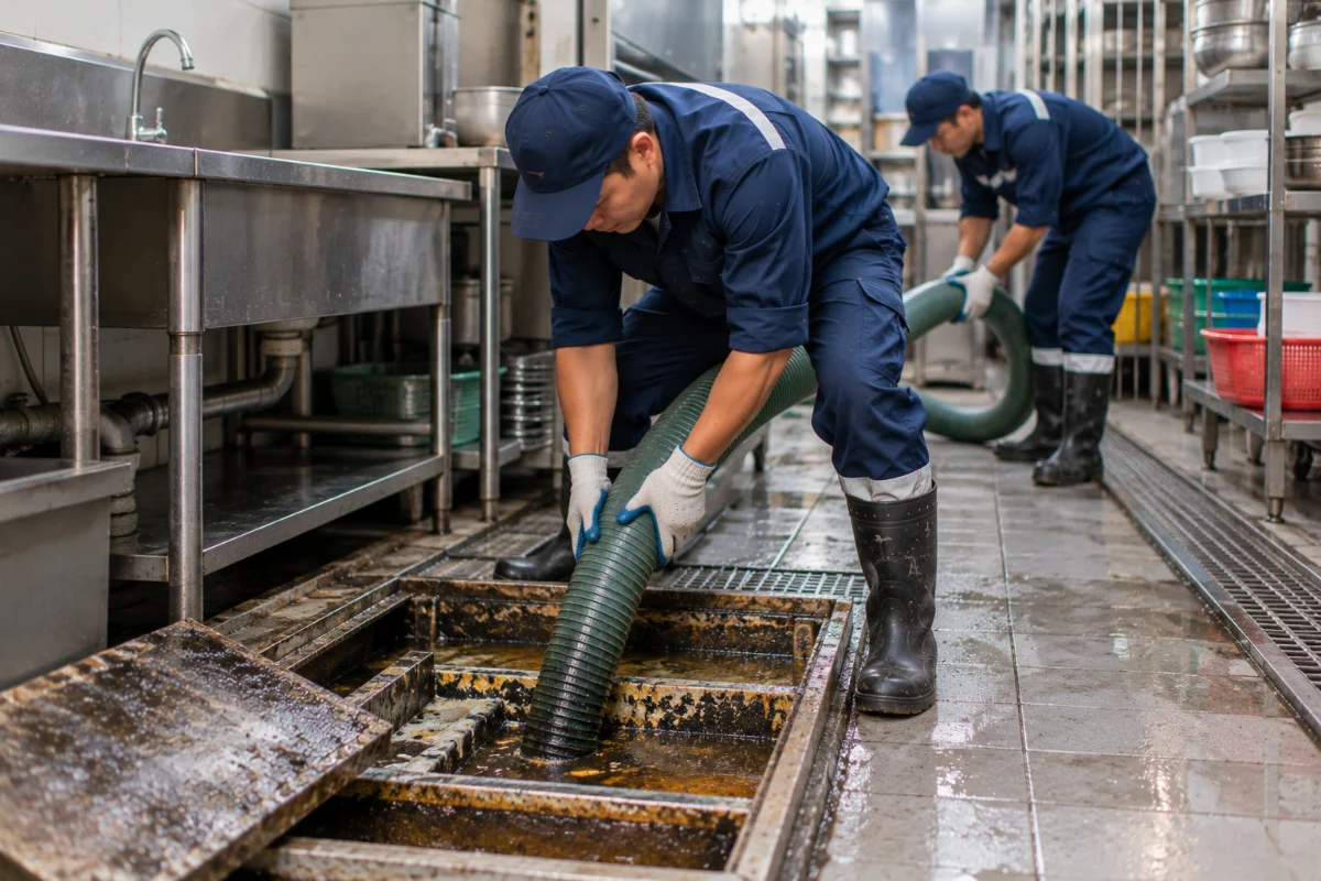 Hút bể tách mỡ nhà hàng Phú An