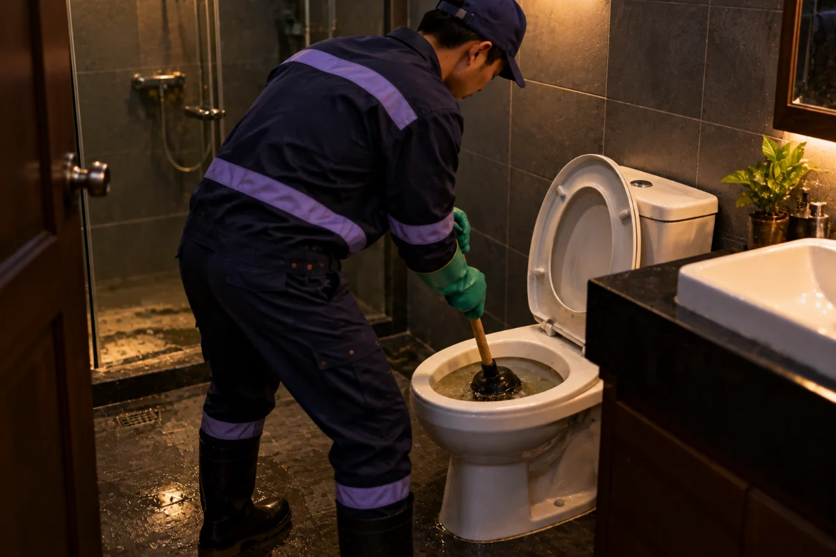 Bồn cầu bị tắc
